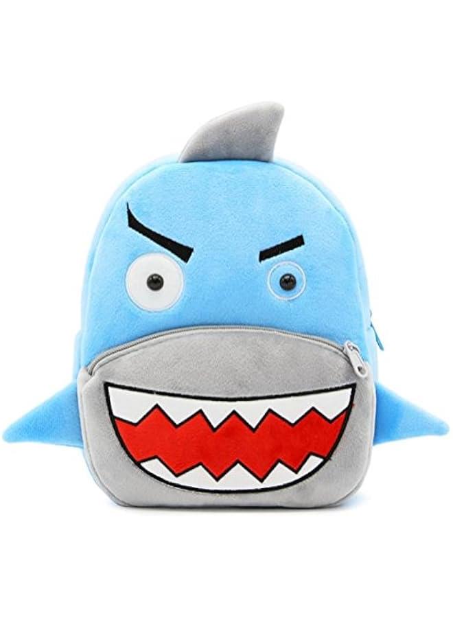 NICE CHOICE Cute Toddler Backpack Toddler Bag Plush Animal Cartoon Mini Travel Bag for Baby Girl Boy 2-6 Years(Shark) - Image 1